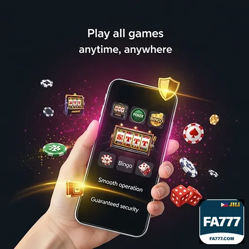 Secure Play Tools on fa777 mobile app with shield and cards
